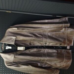 Chico's Gold Metallic Polyester Jacket